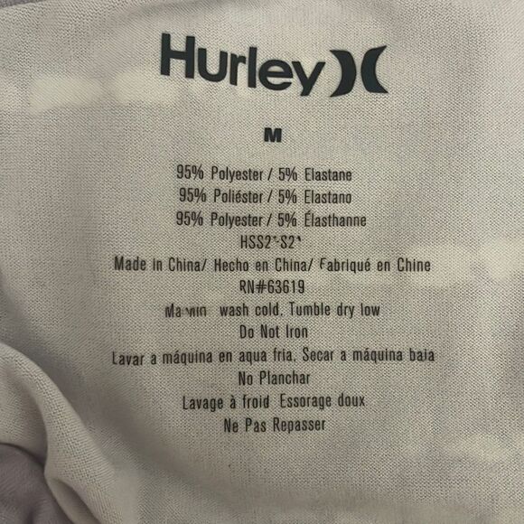 Hurley Oversized Tie Waist Long Sleeve Tie Dye T-Shirt M Lavender, White - Picture 7 of 7